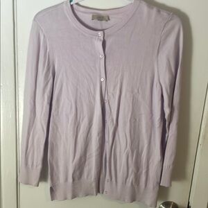 LOFT Soft Lilac Knit Cardigan